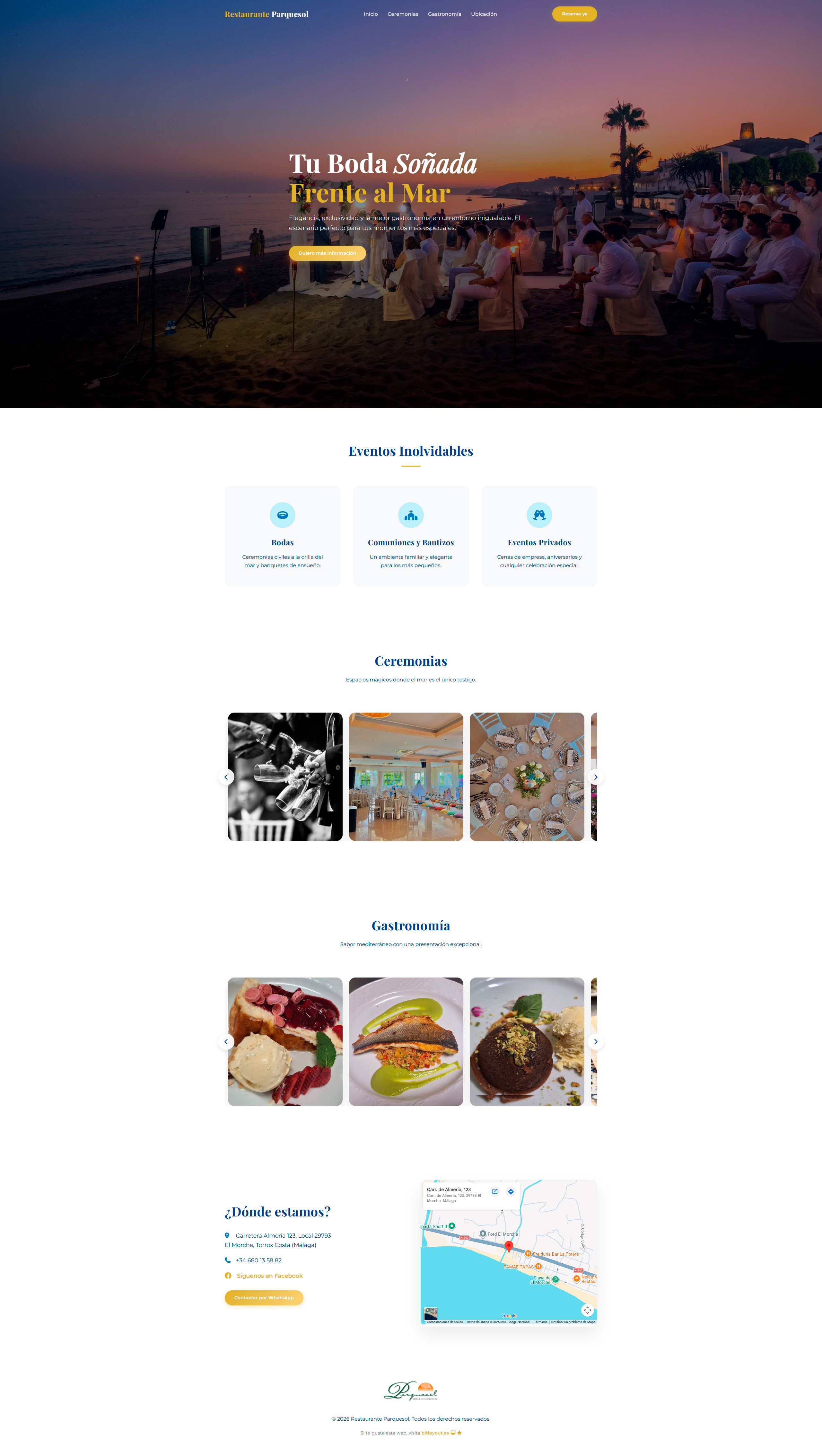 Screenshot Restaurante Parquesol
